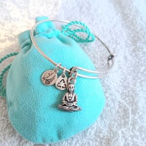 Alex and Ani BUDDHA Silver Charms Bracelet adjustable Size